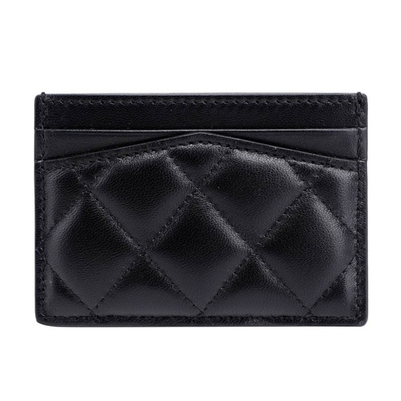 Alexander McQueen Quilted Leather Skull Card Holder Black - Picture 2 of 5